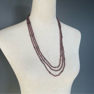 Multi-Strand Garnet Bead Necklace